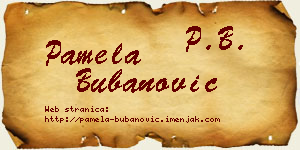Pamela Bubanović vizit kartica